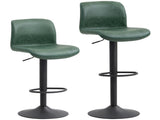 Bar Stools Set of 2, PU Leather Barstools with Backrest and Footrest for Kitchen, Counter, Breakfast T3398P423547