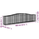 Arched Gabion Baskets 25 pcs 400x50x80/100 cm Galvanised Iron 3145954