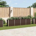 Raised Garden Bed 320x40x77 cm Galvanised Steel Brown 47050