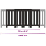 Radiator Cover Black 205x21.5x83.5 cm Engineered Wood 852763
