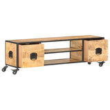 TV Cabinet 130x30x39 cm Solid Mango Wood 286377