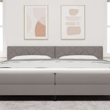 Headboard with Headboard Taupe 200 cm Faux Leather 42007284