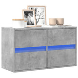 TV Wall Cabinet with LED Lights Concrete Grey 80x31x45 cm 852288