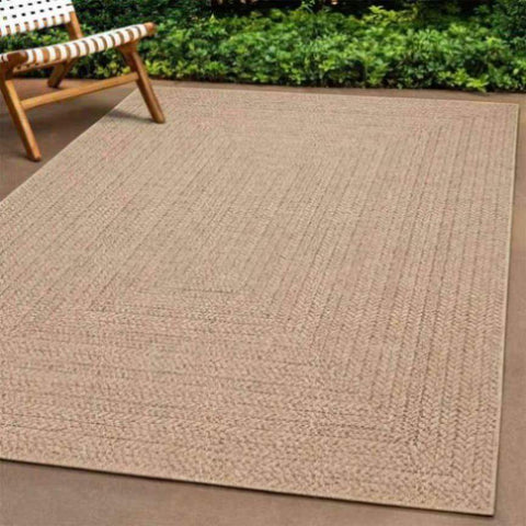 Rug ZIZUR Beige 240x340 cm Jute Look Indoor and Outdoor 4010400