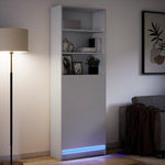 Highboard with LED White 69x32.5x200 cm Engineered Wood 3307905