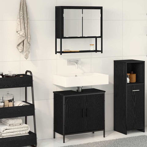 Bathroom Furniture Set with Storage 2 pcs Black 60 x 30 x 60 cm 3334324
