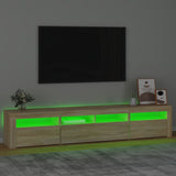 TV Cabinet with LED Lights Sonoma Oak 210x35x40 cm 3152732