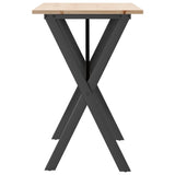 ZNTS Dining Table X-Frame 100x50x75 cm Solid Wood Pine and Steel 3282697