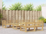 Outdoor Sofa Set 9 pcs White Solid Acacia Wood 3387823