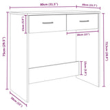 Desk Brown Oak 80x40x75 cm Engineered Wood 815476