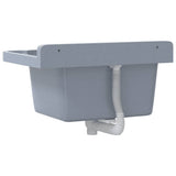 Sink Washbasin for Wall Mounting Grey 50x35x24 cm Resin 4002797