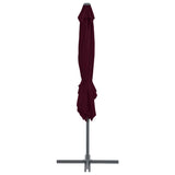Cantilever Garden Parasol Bordeaux Red Fabric Large Tiltable 312308