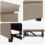 Sofa Bed Taupe 194 x 67 x 82 cm Microfiber 42008607