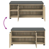 Hall Bench with Cushion with Shelf Sonoma Oak 100 x 38 x 46 cm 891514