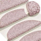 Stair Mats 30 pcs 65x21x4 cm Light Pink Half Round Large 3365820