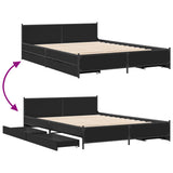 Bed Frame with Drawers without Mattress Black 135x190 cm Double 3279947