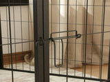 6 Panels Dog Playpen, Portable Detachable Puppy Pen with Door, for Large Dogs, 100cm High, Grey T3398P376285