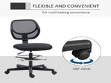 Ergonomic Mesh Standing Desk Chair with Adjustable Footrest Ring and Seat Height Black T3398P344262