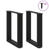 Coffee Table Legs U-Shaped 2 pcs Black 38x cm Steel 4013152