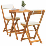 Garden Bistro Set with Cushion 3 pcs Brown Solid acacia wood 4105501