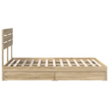 Storage Bed with Drawer Sonoma Oak 160 x 200 cm Engineered Wood 3411555