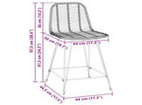 Bar Chair 2 pcs 44.5 x 54.5 x 97.5 cm Rattan and Iron 42011548
