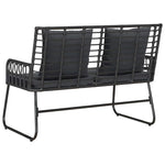 Garden Bench Black and Anthracite Poly rattan, steel 42010351