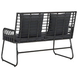 Garden Bench Black and Anthracite Poly rattan, steel 42010351
