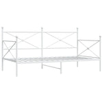 Day Bed without Mattress White 107x203 cm Steel 4104685
