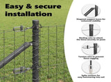 Ground Spike Fence Post 52 pcs Grey Powder-Coated Steel 3350190