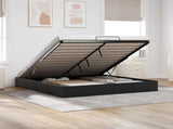 Ottoman Bed Frame Black King Size Faux Leather 3403066