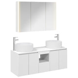 Bathroom Cabinet Set 4 pcs White Engineered Wood 3406583