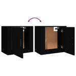 ZNTS Wall-mounted Bedside Cabinets 2 pcs Black 50x30x47 cm 816867