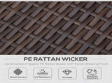 2-Seater Rattan Sofa Lounger Set-Brown T3398P320074