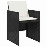Garden Dining Set with Cushion Folding 5 pcs Black Poly rattan 3379941