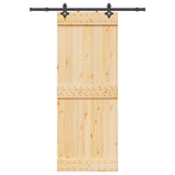 Sliding Door NARVIK Natural and Black 80 x 210 cm 3445276