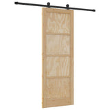 Sliding Door Set Manual Natural and black 78 x 211 cm 3333360