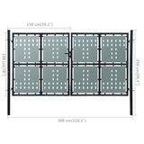 Black Single Door Fence Gate 300x200 cm 141695