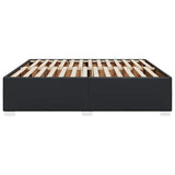 ZNTS Bed Frame without Mattress Black Super King Faux Leather 3284577