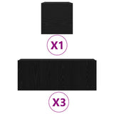 TV Cabinet Set 4 pcs Black Oak Engineered Wood 3333061