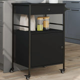 Kitchen Trolley Black 56x43x89.5 cm Engineered Wood 842391