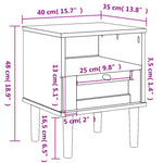 ZNTS Bedside Cabinet SENJA Rattan Look White 40x35x48 cm Solid Wood Pine 358011