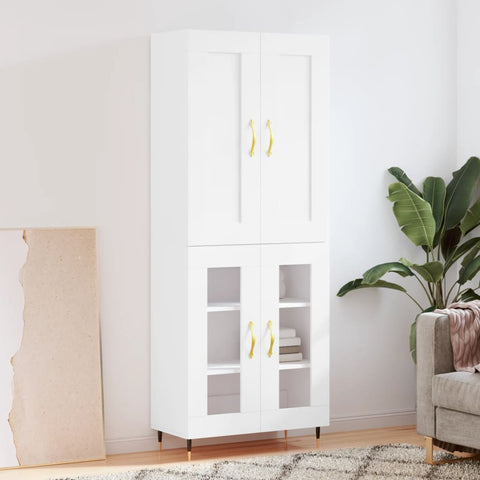 Highboard White 69.5x34x180 cm Engineered Wood 3199601