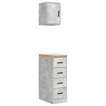 ZNTS Garage Cabinets 2 pcs Concrete Grey Engineered Wood 3328317