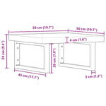 ZNTS Basin Shelf Wall Mounted Steel and Solid Wood Oak 3302412