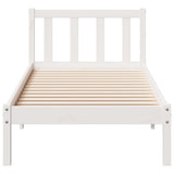 Extra Long Bed Frame without Mattress White 90x210 cm Solid Wood Pine 852431