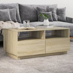 ZNTS Coffee Table with LED Lights Sonoma Oak 90x49x40 cm 839835