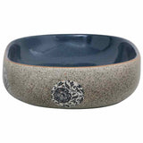 Countertop Basin Sand and Blue Oval 59x40x14 cm Ceramic 155103