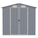 Garden Shed Grey 205x129x183 cm Galvanised Steel 46298