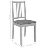 Dining Chairs with Cushions 2 pcs Grey Solid Wood 247638